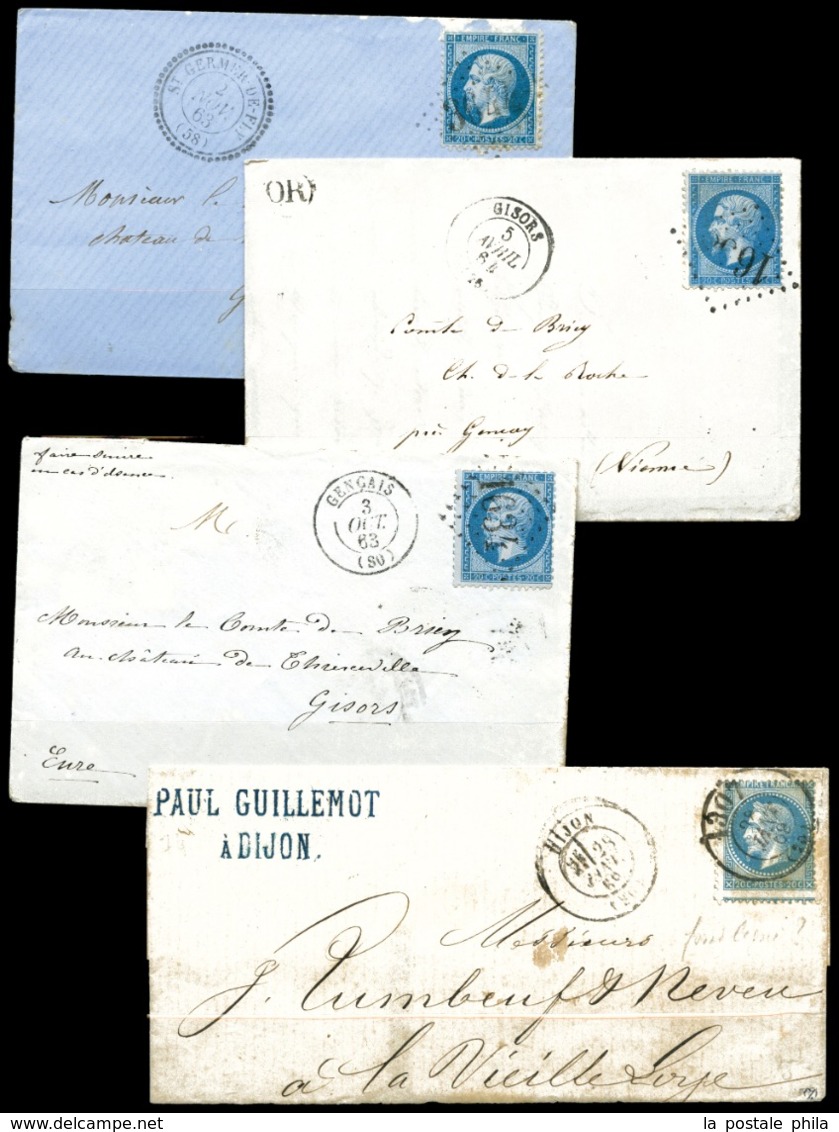 & 18491870: Lot composé principalement de timbres oblitérés + lettres présenté en classeur cuir Berck, belle qualité gén