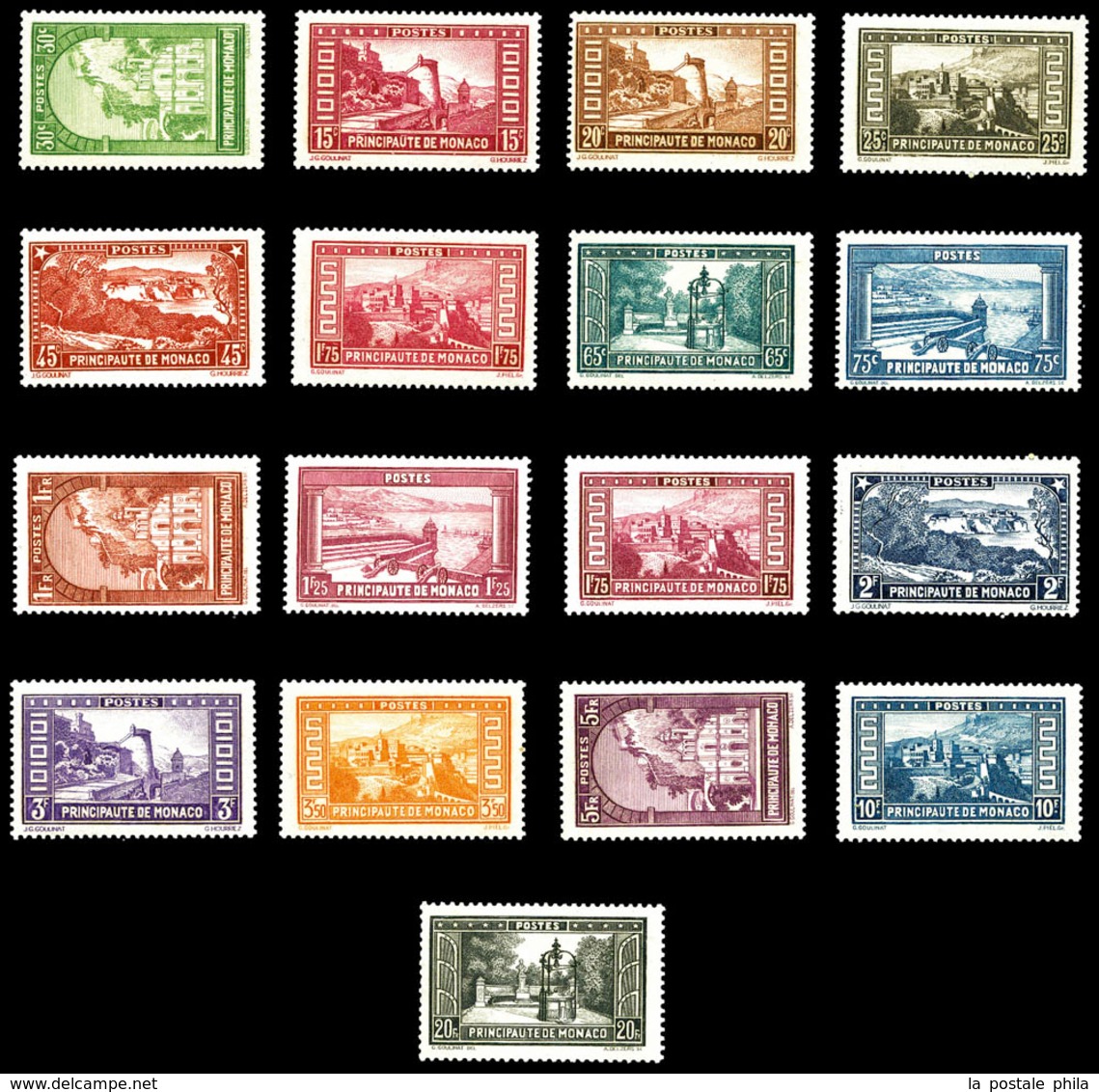 ** N°119/34, Série Paysages De La Principauté, TTB (certificat)  Qualité: **  Cote: 1296 Euros - Unused Stamps