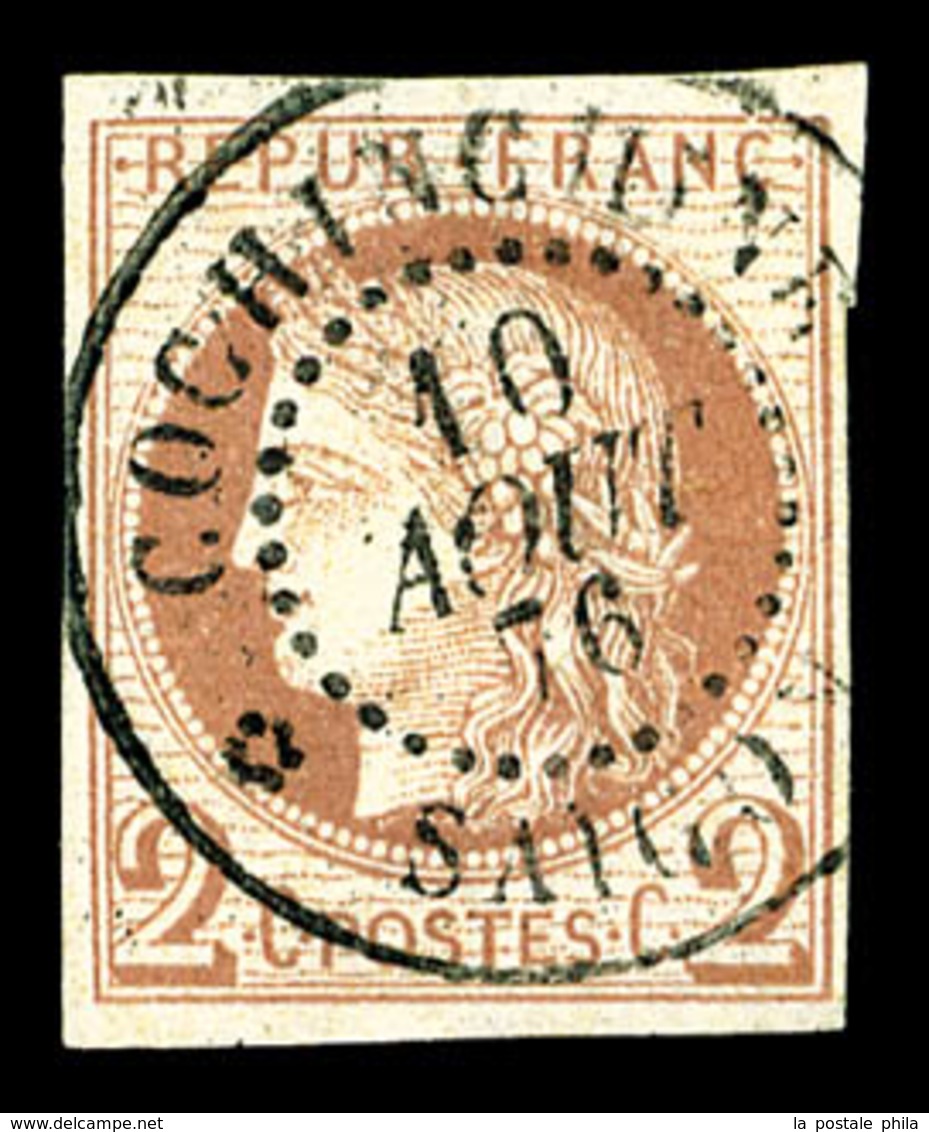 O N°15, 2c Rougebrun Obl Càd 'SAÎGON, COCHININE' Du 10 Aout 1876, SUPERBE (certificat)  Qualité: O  Cote: 1000 Euros - Águila Imperial