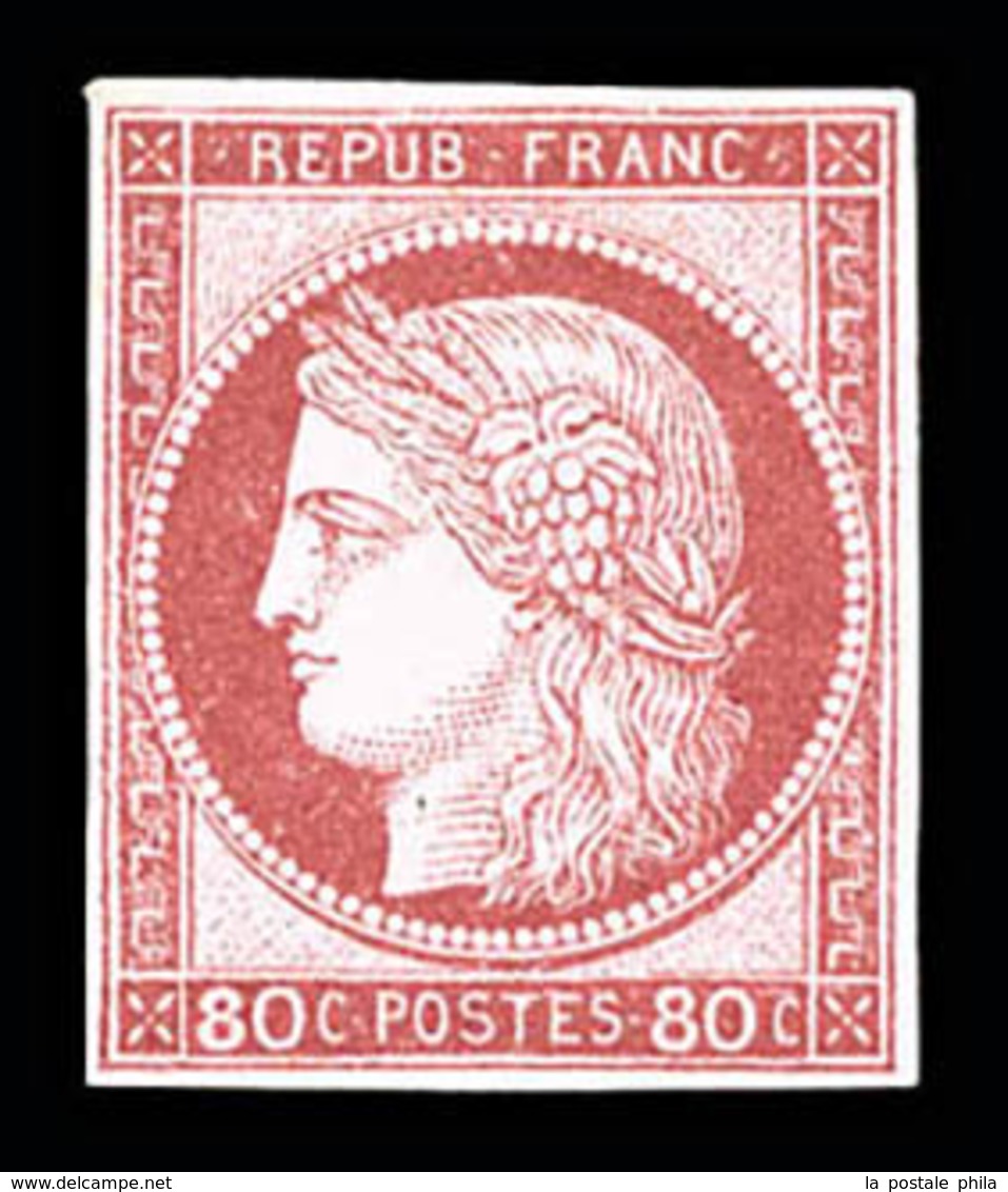 * N°21, 80c Rose, Grande Fraîcheur, SUP (signé Brun/certificat)  Qualité: *  Cote: 700 Euros - Aigle Impérial