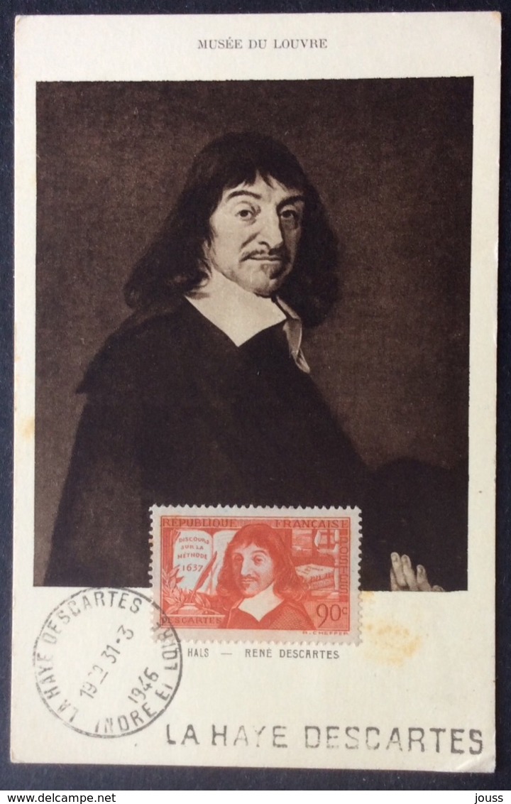 CM47 Carte Maximum 341 Descartes La Haye Descartes - 1940-1949