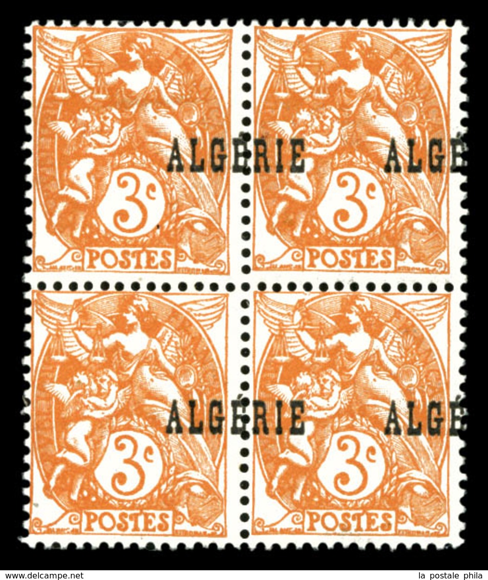 ** N°4, 3c Blanc: Surcharge à Cheval Sur Bloc De 4 (1ex*). TB  Qualité: **  Cote: 255 Euros - Unused Stamps