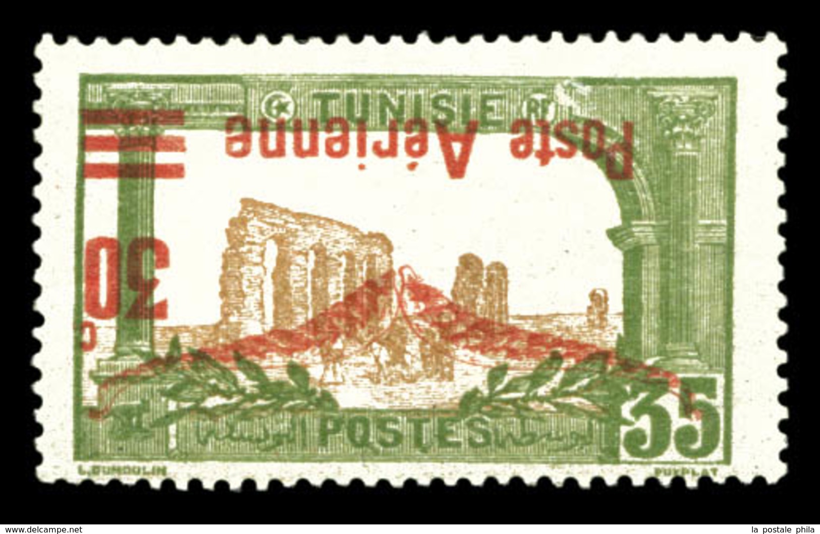 * N°1b, 30c Sur 35 Vert Olive Et Brun: Surcharge Renversée. TB  Qualité: *  Cote: 250 Euros - Unused Stamps