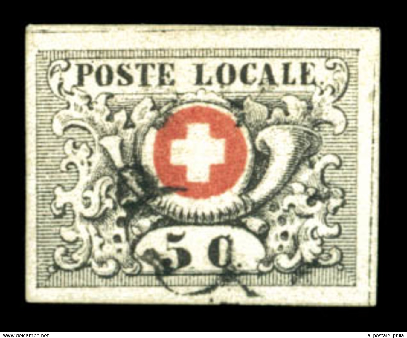 O N°6, 5c Noir Sur Rouge, VAUD. SUPERBE. R. (certificat)  Qualité: O  Cote: 1800 Euros - 1843-1852 Federal & Cantonal Stamps