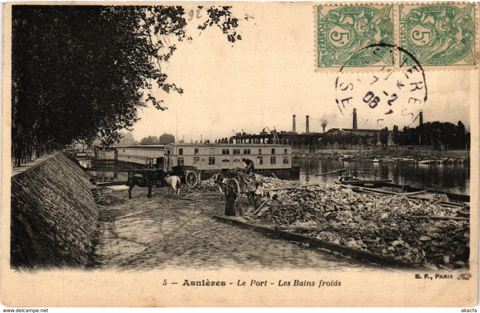 CPA ASNIERES - Le Port - Les Bains Froids (297155) - Arnières