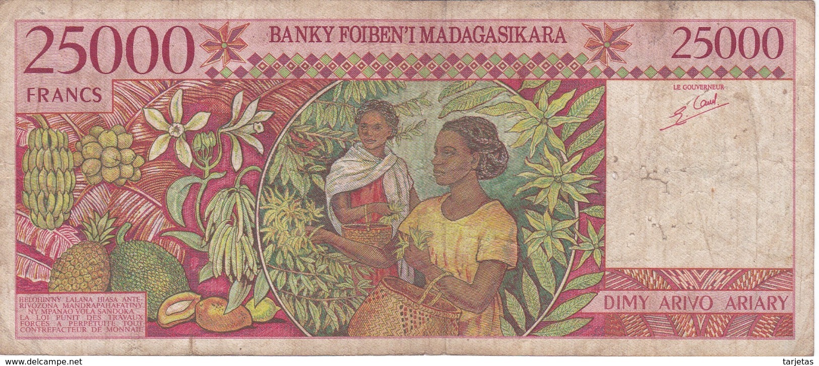 BILLETE DE MADAGASCAR DE 25000 FRANCS DEL AÑO 1998 (BANKNOTE) - Madagascar