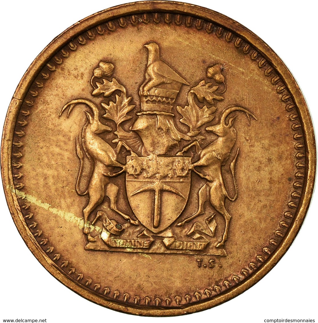 Monnaie, Rhodésie, Cent, 1977, British Royal Mint, TTB, Bronze, KM:10 - Rhodésie