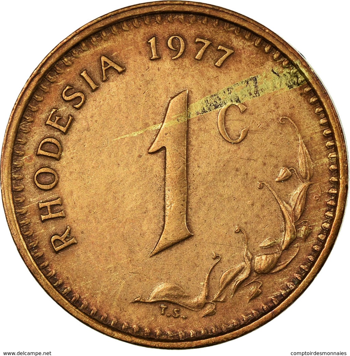 Monnaie, Rhodésie, Cent, 1977, British Royal Mint, TTB, Bronze, KM:10 - Rhodésie