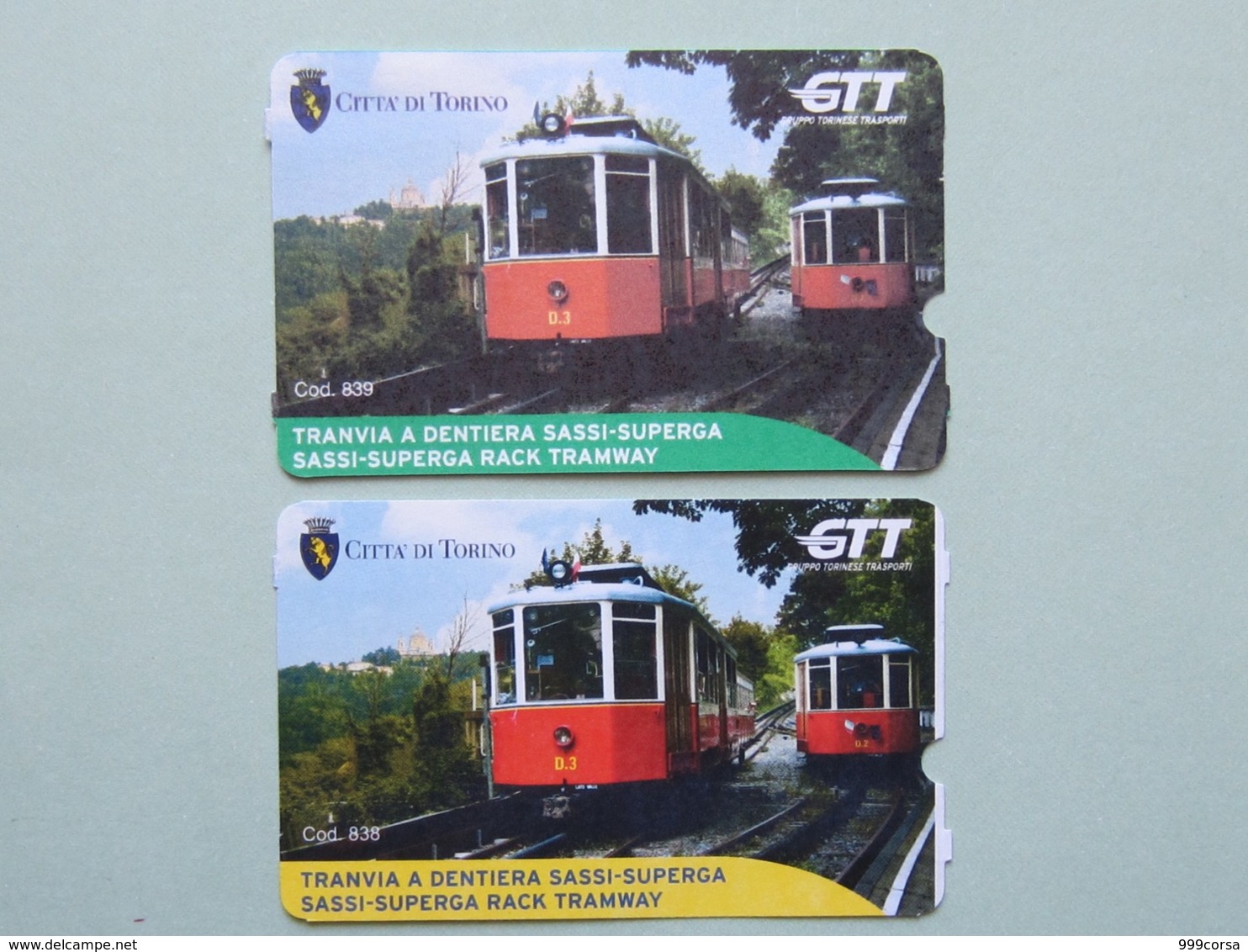 Biglietti Tramvia Superga Torino GTT, Italia, Tramways A Cremagliera  (B_31) - Europe