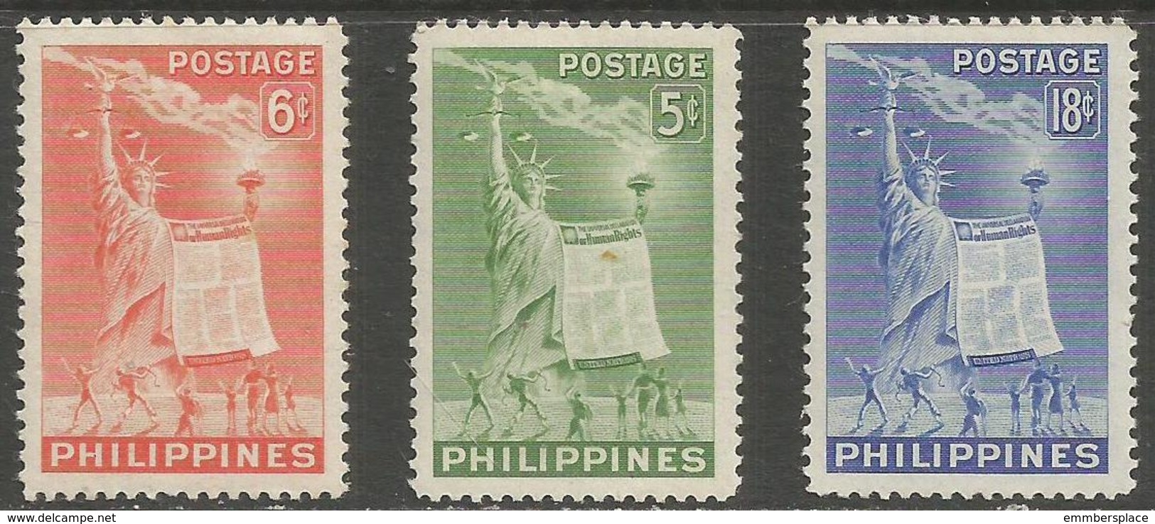 Philippines - 1951 Human Rights Day  MNH **   Sc 572-4 - Philippines