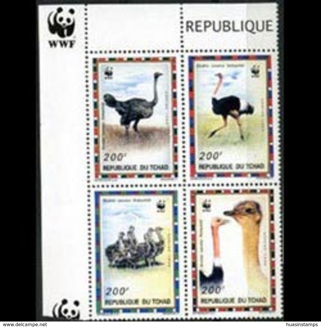 CHAD 1996 - Scott# 693 WWF-Ostriches Set Of 4 MNH - Tchad (1960-...)