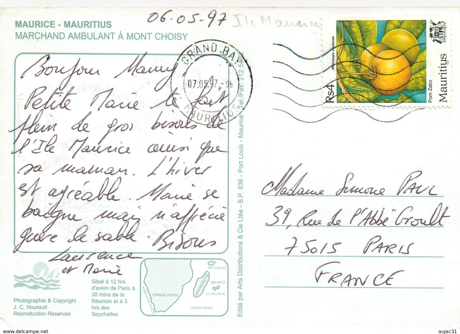 Ile Maurice - Mauritius - Marchant Ambulant à Mont Choisy - Moderne Grand Format - état - Maurice