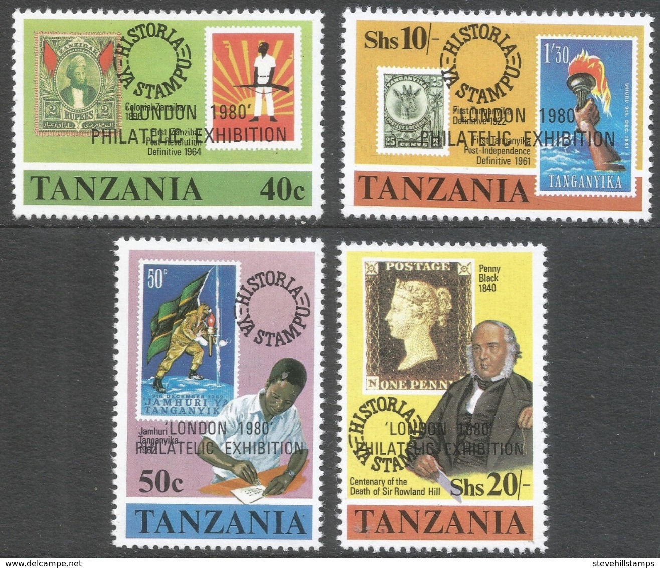 Tanzania. 1980 Death Centenary Of Sir Rowland Hill. MNH Complete Set. SG 283-286 - Tanzania (1964-...)