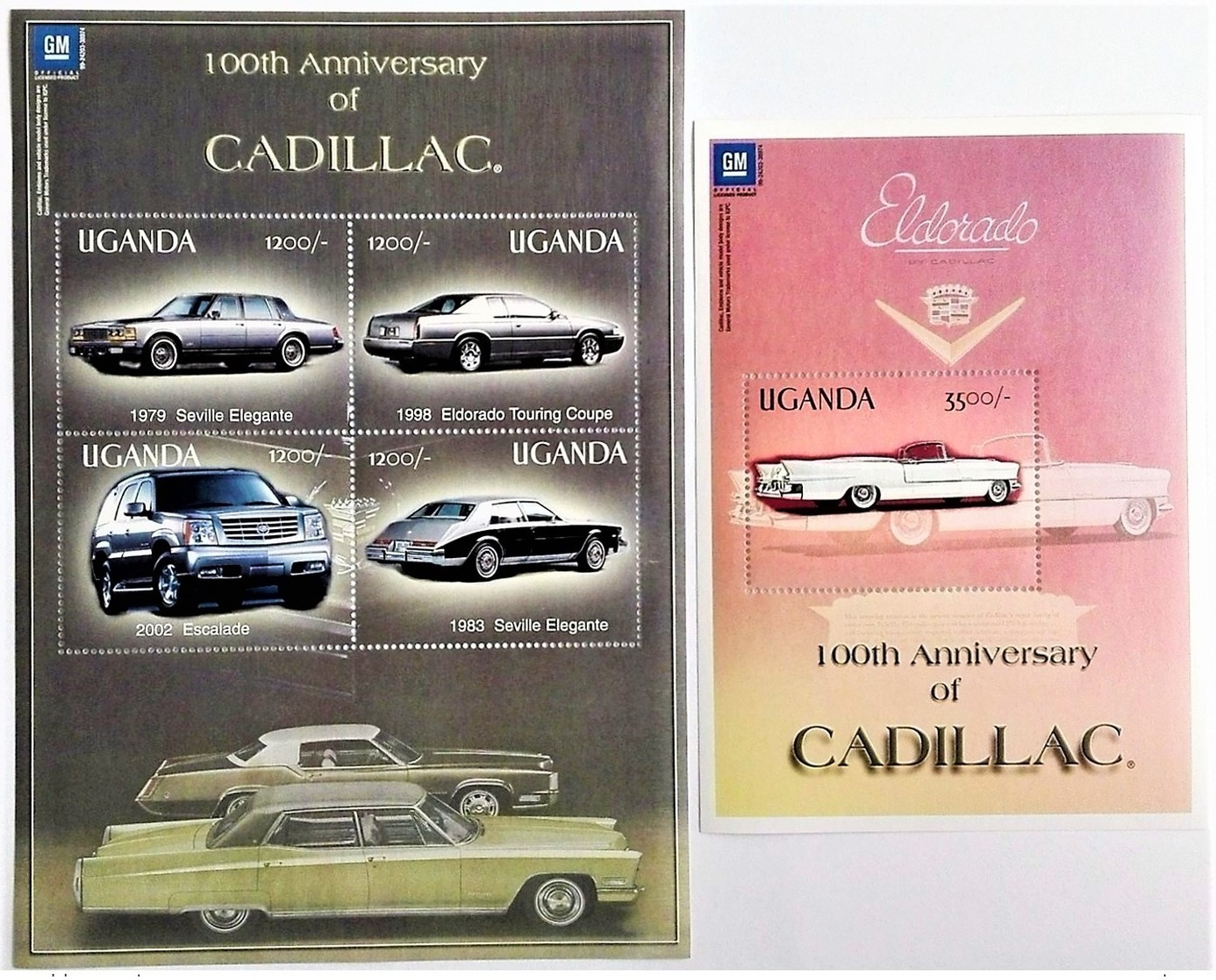 # Uganda 2003**Mi.2558-62 100 Years Of Cadillac Automobiles , MNH [14;27] - Autos