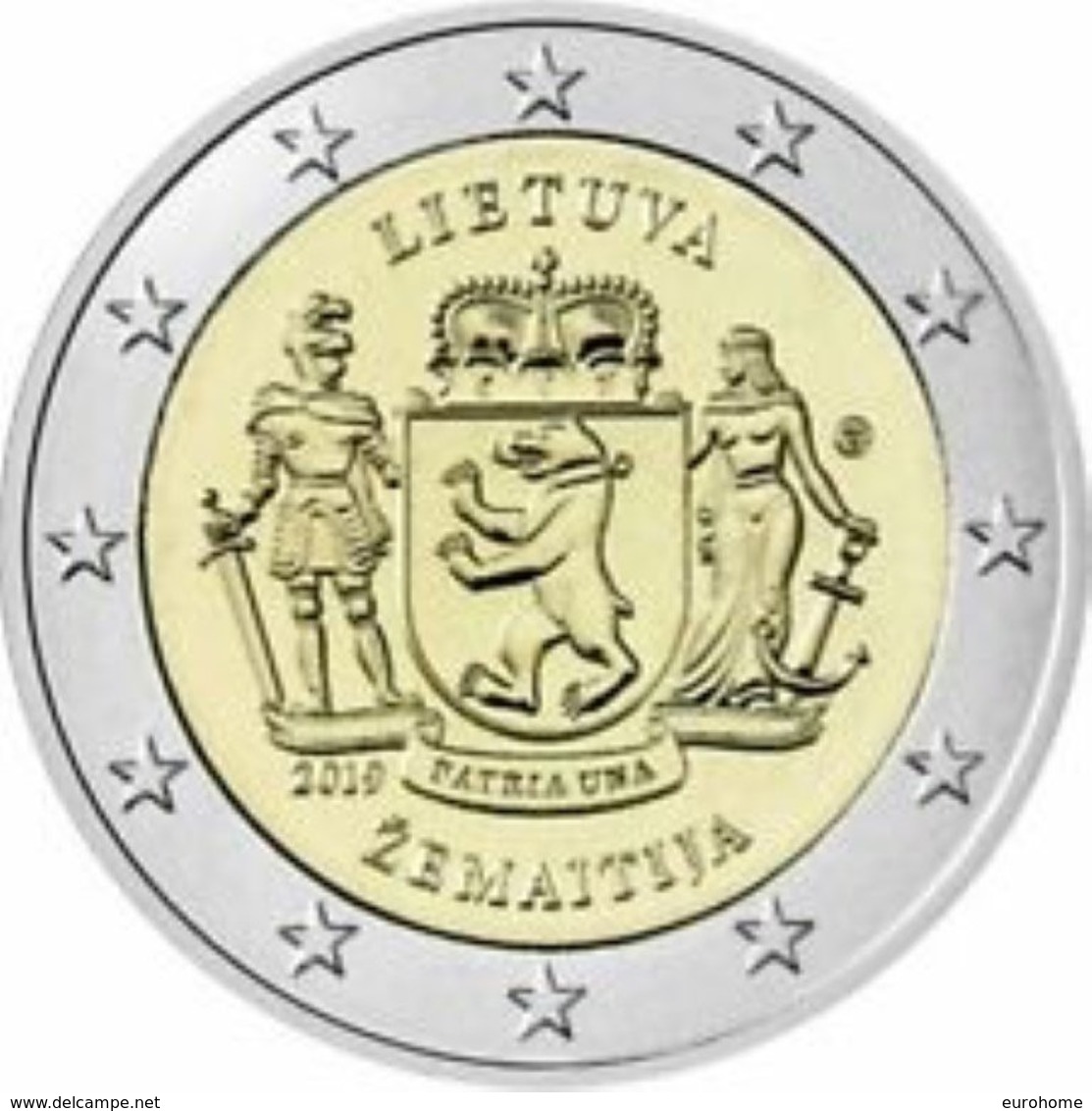 Litauen  2019  2 Euro  Commemo  Zemaitija  Regionen - Régions   UNC Uit De Rol  UNC Du Rouleaux  !! - Lituanie