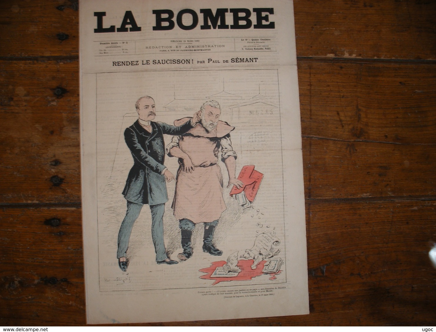 - JOURNAL, LA BOMBE Du 24 Mars 1889, 2 Pages, TBE - 1850 - 1899