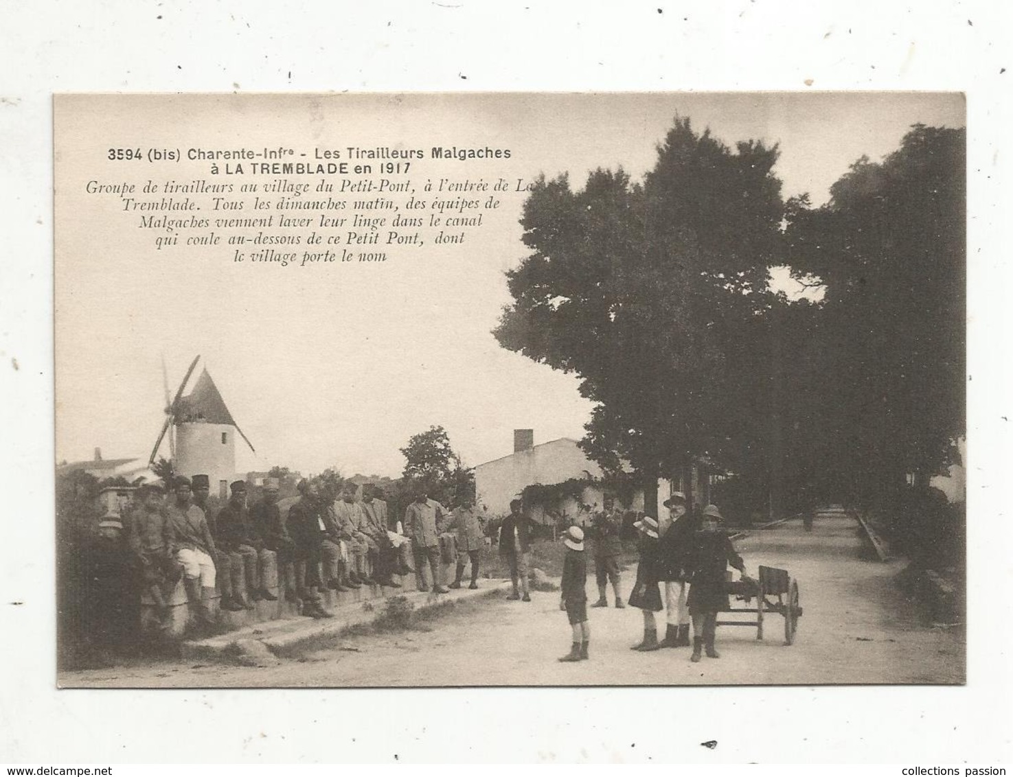 Cp, Les Tirailleurs MALGACHES à La TREMBLADE En 1917 , Charente Inférieure , Vierge , N° 3594 Bis - Personnages