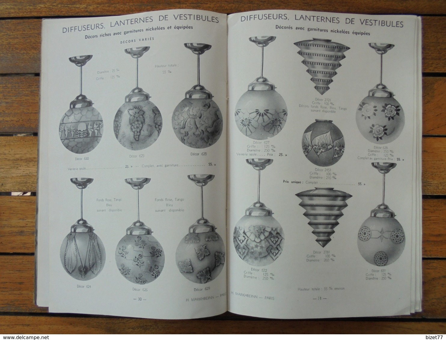 CATALOGUE, 1933 -  ARTICLES VERRERIES, ELECTRICITE - H. MARKHBEINN PARIS - 96 PAGES ILLUSTREES, VOIR SCAN