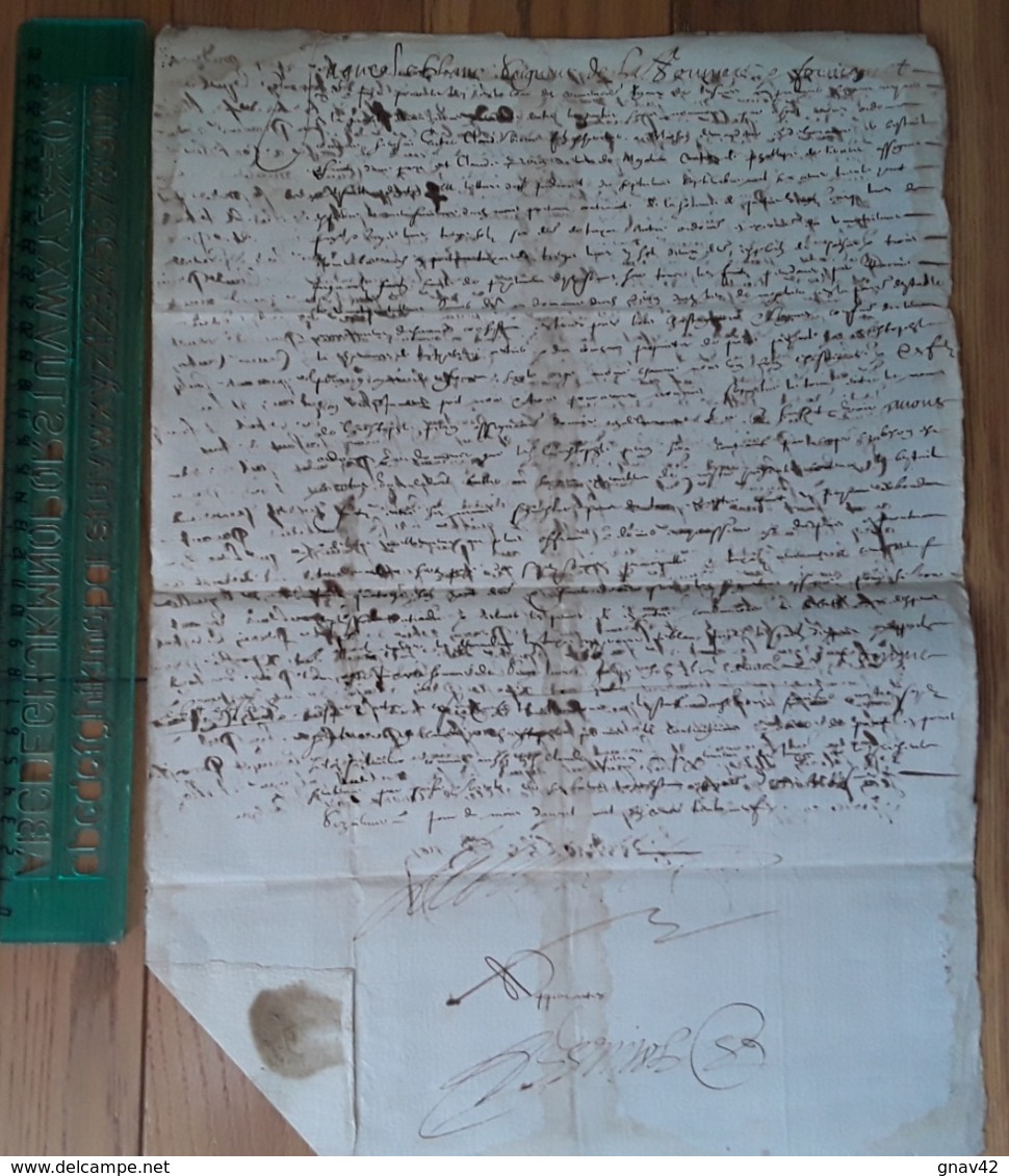 Tournon Ardèche Grand Document Fait à Tournon 1639 Dim: 39 X 29 Cm - Manuscrits