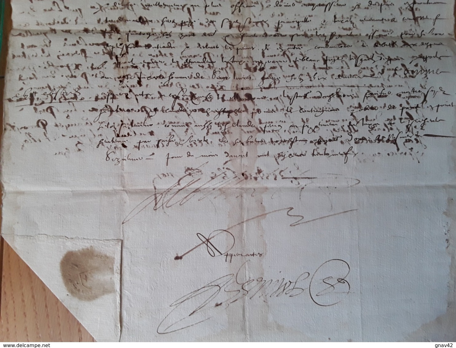 Tournon Ardèche Grand Document Fait à Tournon 1639 Dim: 39 X 29 Cm - Manuscrits