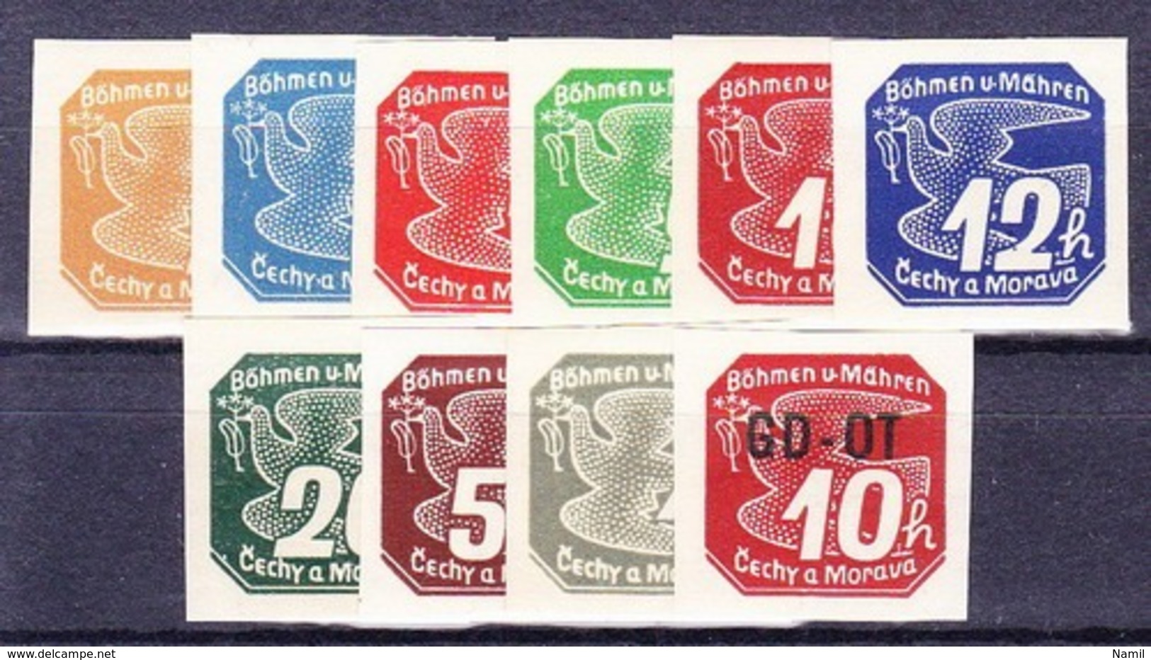 Boheme Et Moravie 1939 Mi 42-51 (Yv TPJ 1-10), (MNH)** - Unused Stamps