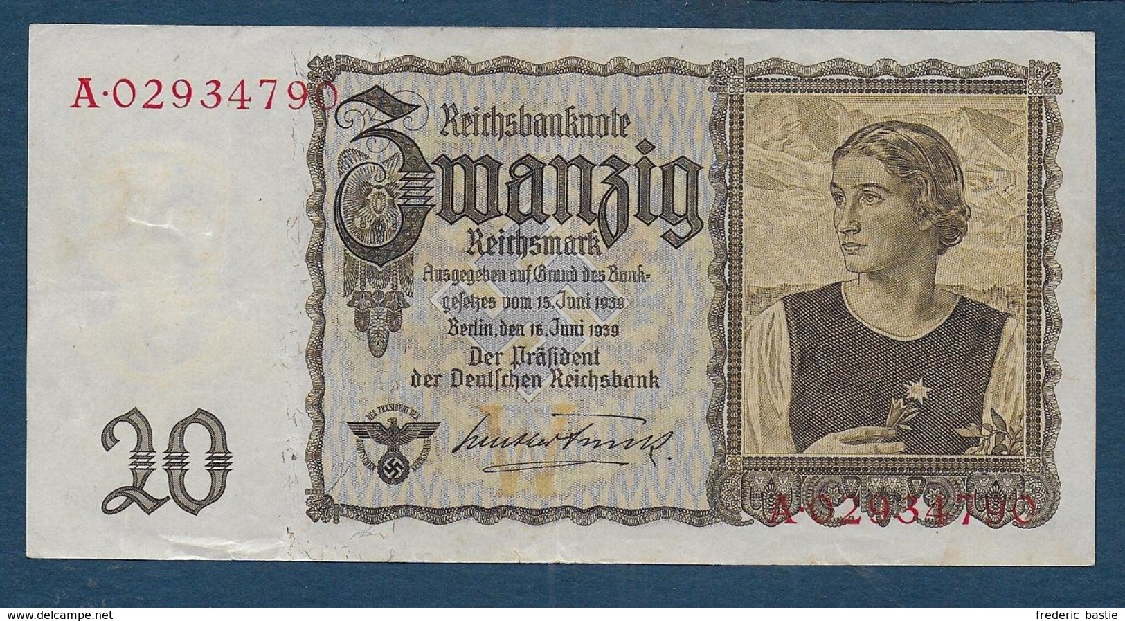 ALLEMAGNE - Billet De 20 Mark De 1939 - 20 Reichsmark