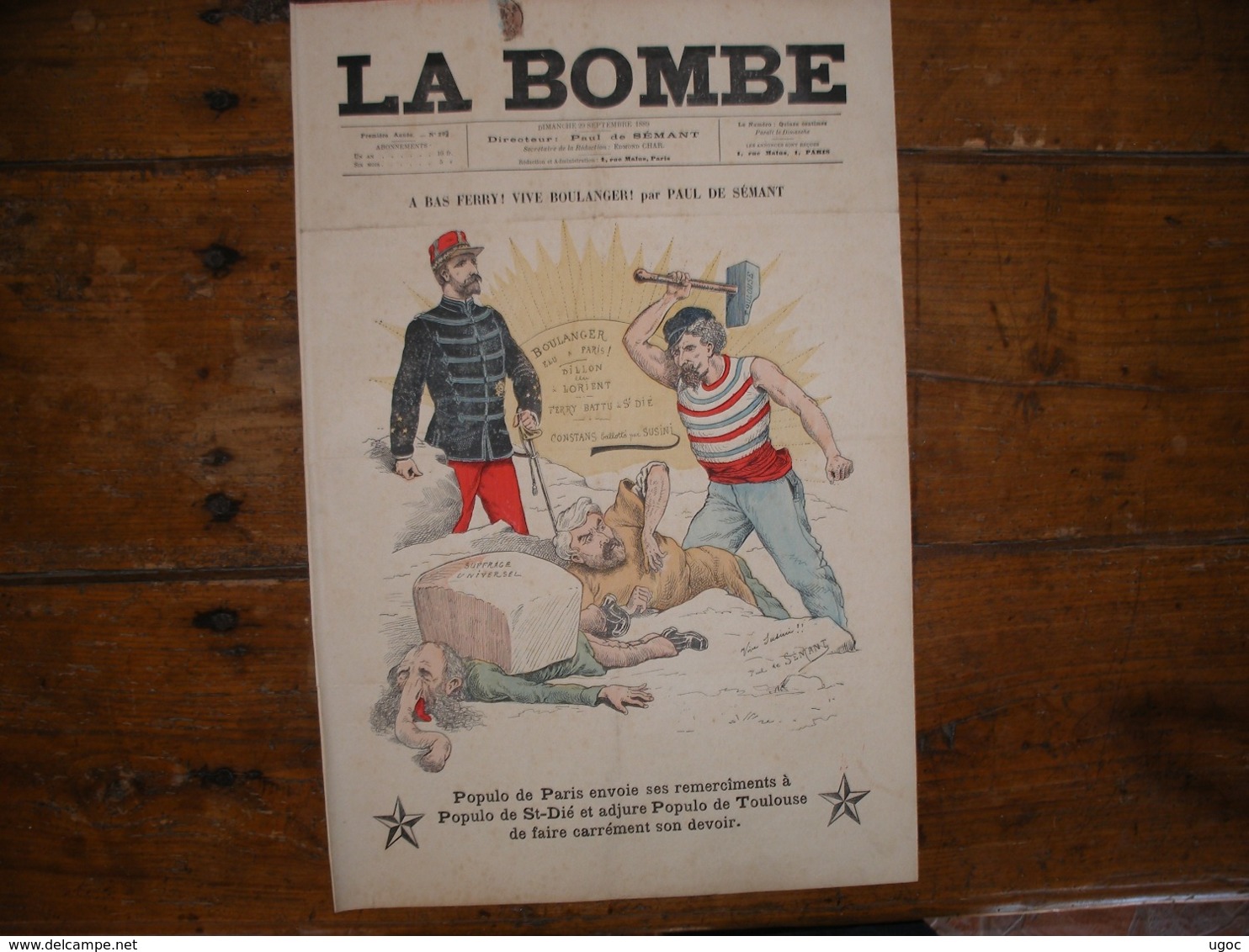 - JOURNAL, LA BOMBE Du 29 Septembre 1889, 2 Pages, - 1850 - 1899