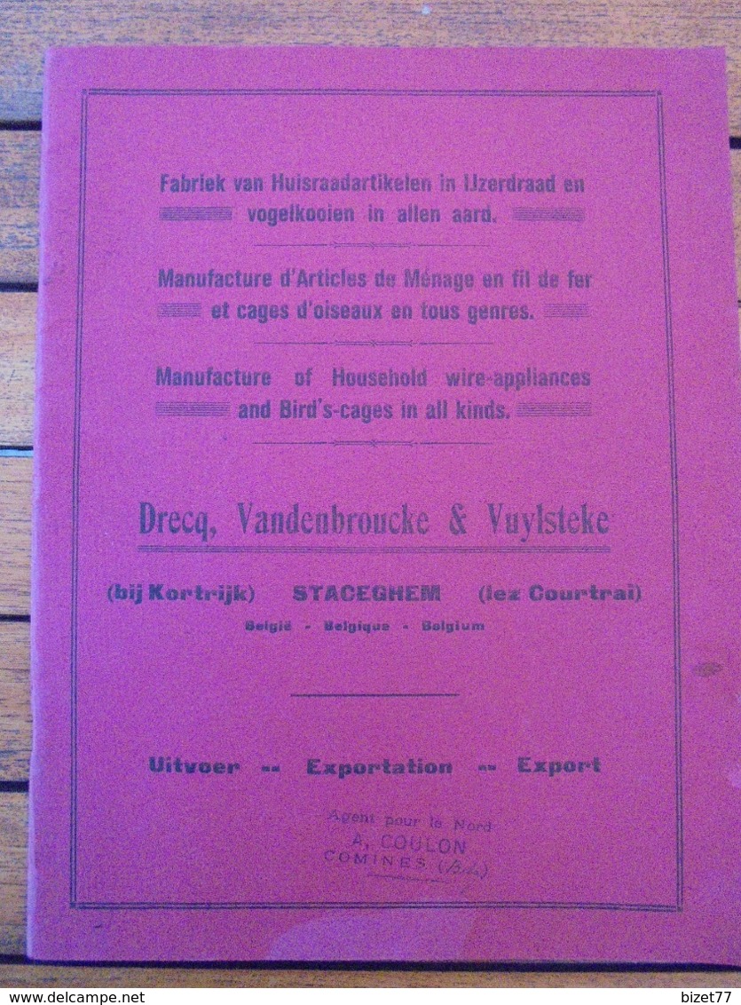 CATALOGUE, ARTICLES DE MENAGES EN FIL DE FER - DRECQ, VANDENBROUCKE ET VUYLSTEKE - 50 PAGES - VOIR SCAN - Reclame