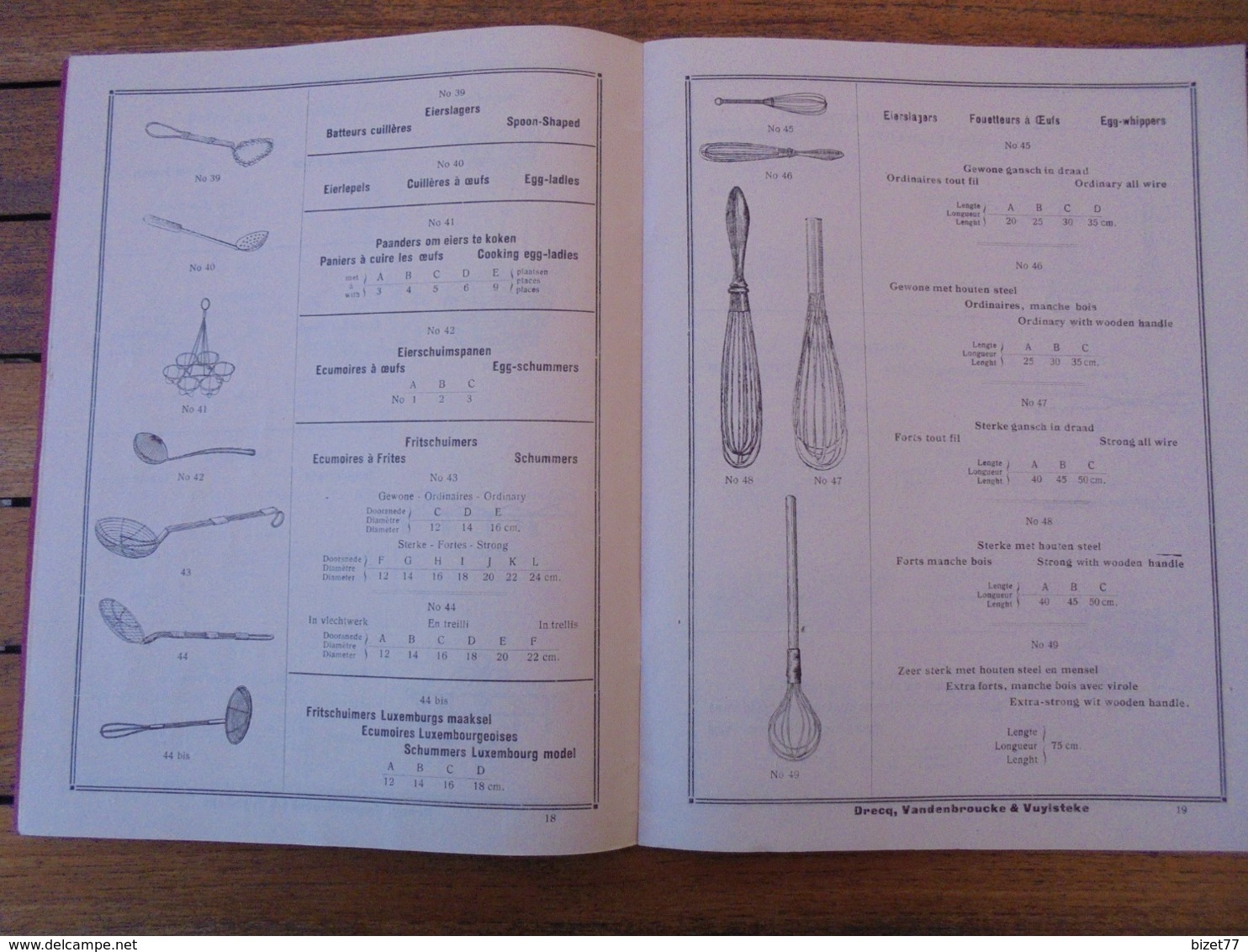 CATALOGUE, ARTICLES DE MENAGES EN FIL DE FER - DRECQ, VANDENBROUCKE ET VUYLSTEKE - 50 PAGES - VOIR SCAN - Publicidad