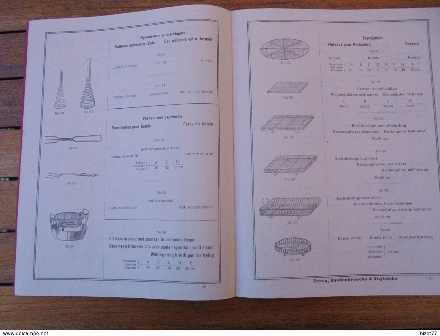 CATALOGUE, ARTICLES DE MENAGES EN FIL DE FER - DRECQ, VANDENBROUCKE ET VUYLSTEKE - 50 PAGES - VOIR SCAN - Publicidad