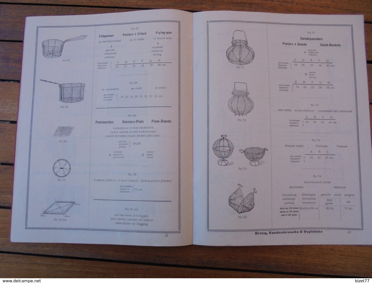 CATALOGUE, ARTICLES DE MENAGES EN FIL DE FER - DRECQ, VANDENBROUCKE ET VUYLSTEKE - 50 PAGES - VOIR SCAN