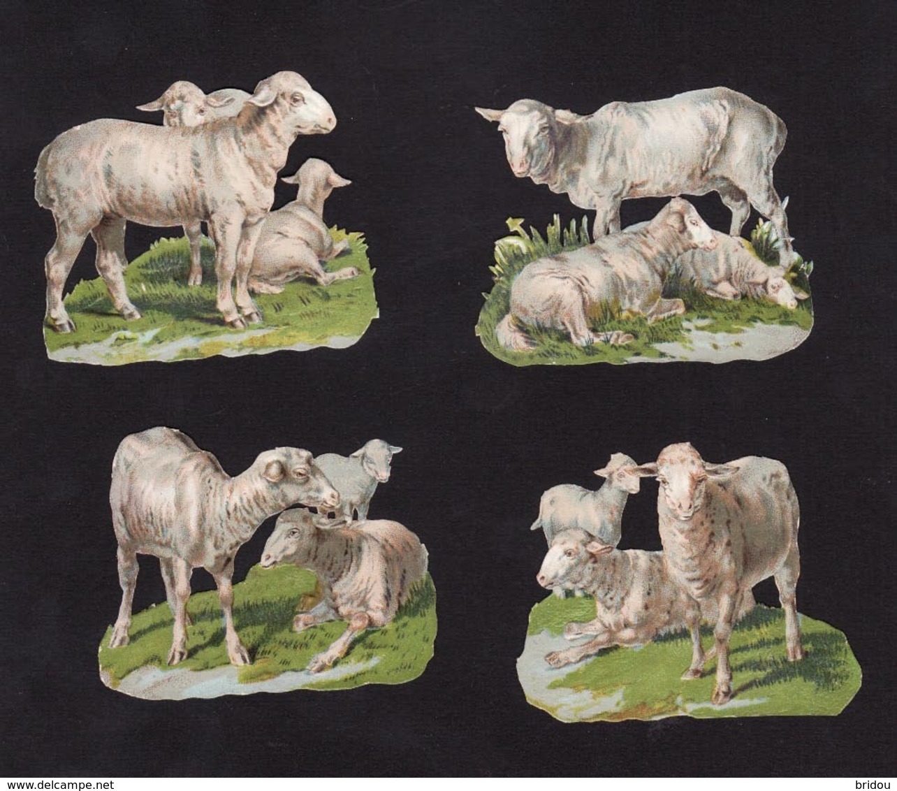 Découpis   Lot De 4    Moutons       6.5 X 5.2 Cm Le Plus Grand - Autres & Non Classés