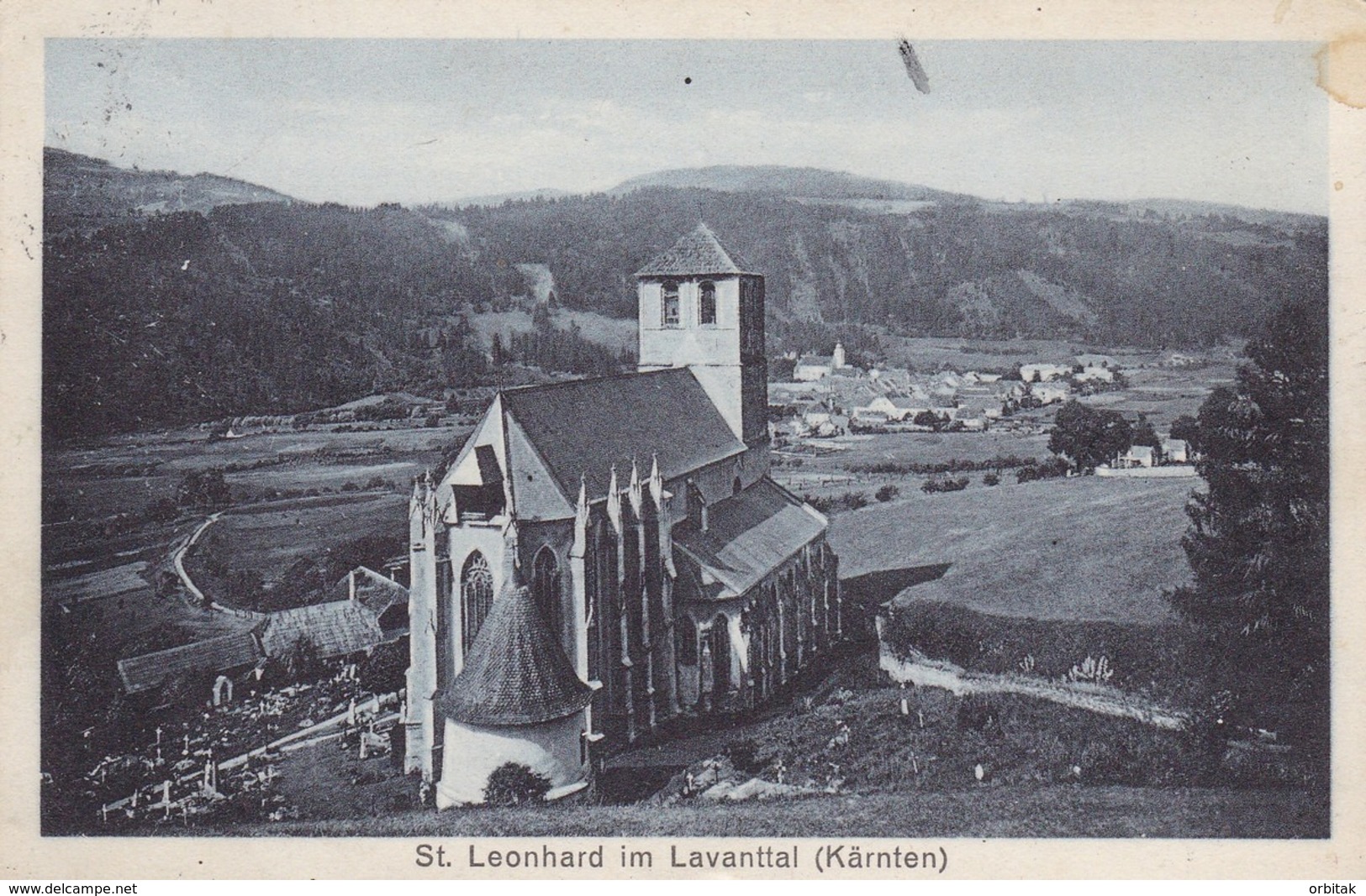 St. Leonhard Im Lavanttal * Kirche, Friedhof, Zugstempel * Österreich * AK774 - Wolfsberg