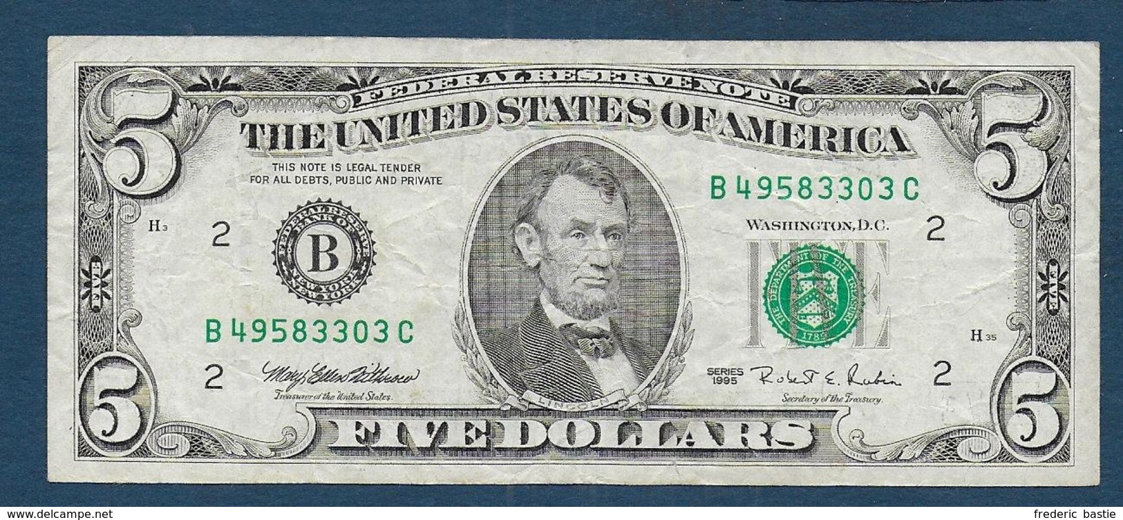 ETATS UNIS -  Billet De 5 Dollars De 1995 - Billets De La Federal Reserve (1928-...)