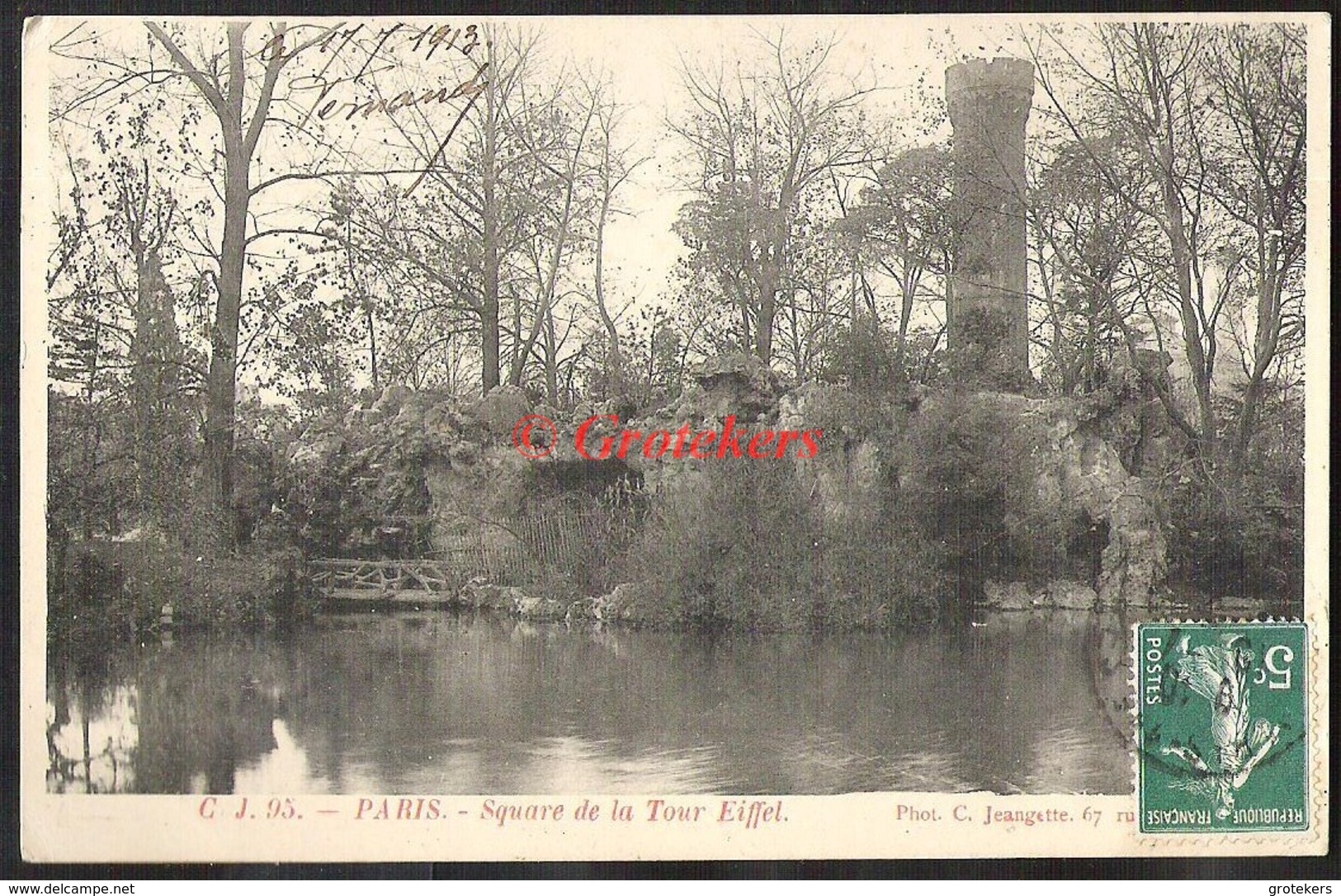 PARIS Square De La Tour Eiffel 1913 - Tour Eiffel