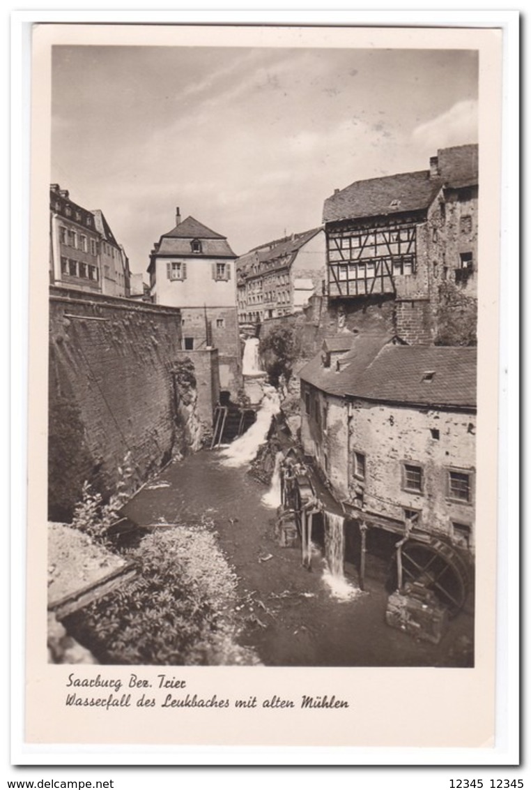 Saarburg Bez. Trier, Wasserfall Des Leukbaches Mit Alten Mühlen - Saarburg