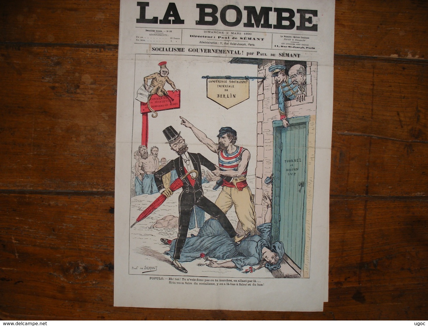 - JOURNAL, LA BOMBE Du 2 Mars 1890, 2 Pages, - 1850 - 1899