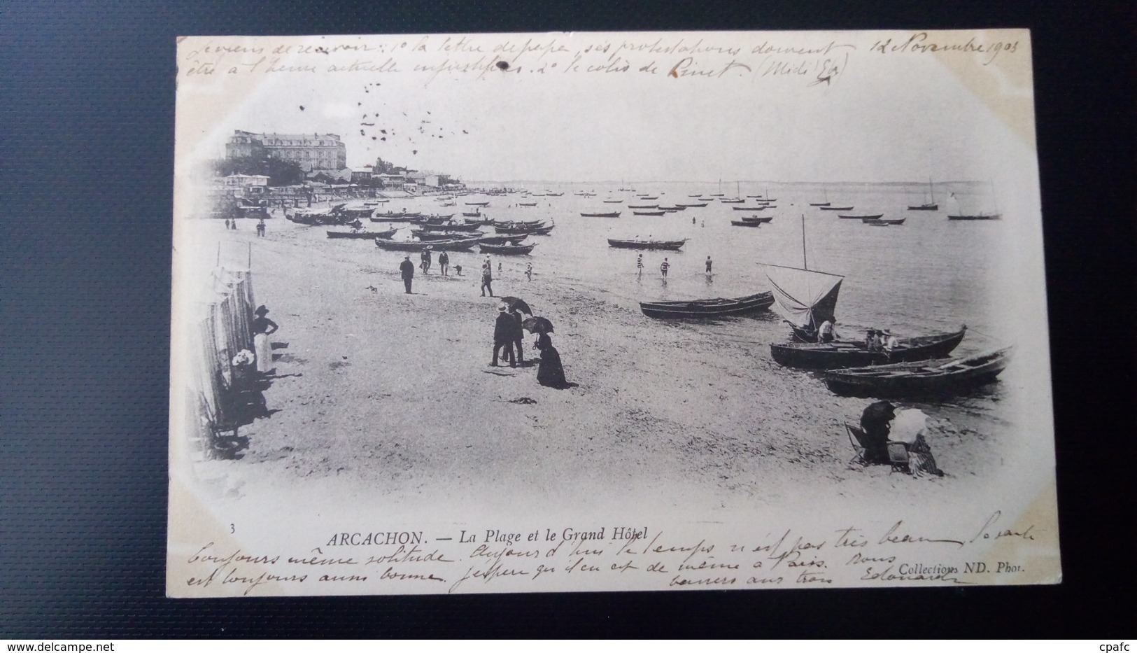 Arcachon - La Plage Et Le Grand Hôtel / Carte Précurseur Voyagée En 1903 / Edition ND Phot N°3 - Arcachon