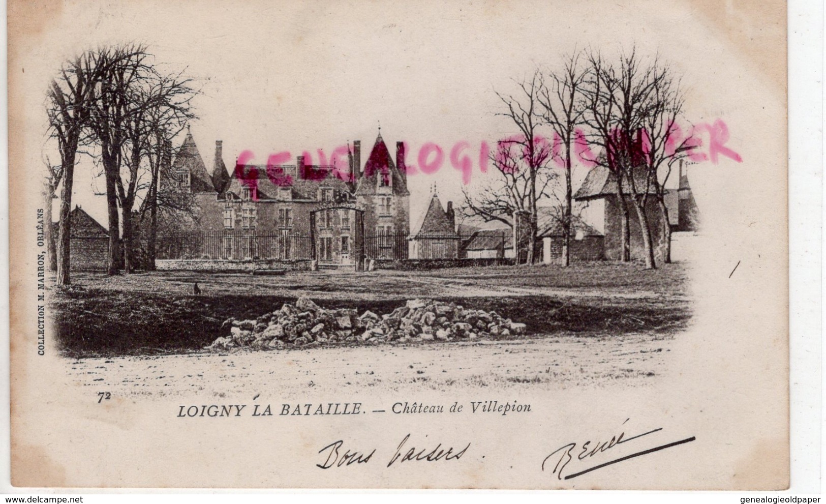 28 - LOIGNY LA BATAILLE - CHATEAU DE VILLEPION- CARTE PRECURSEUR - Loigny