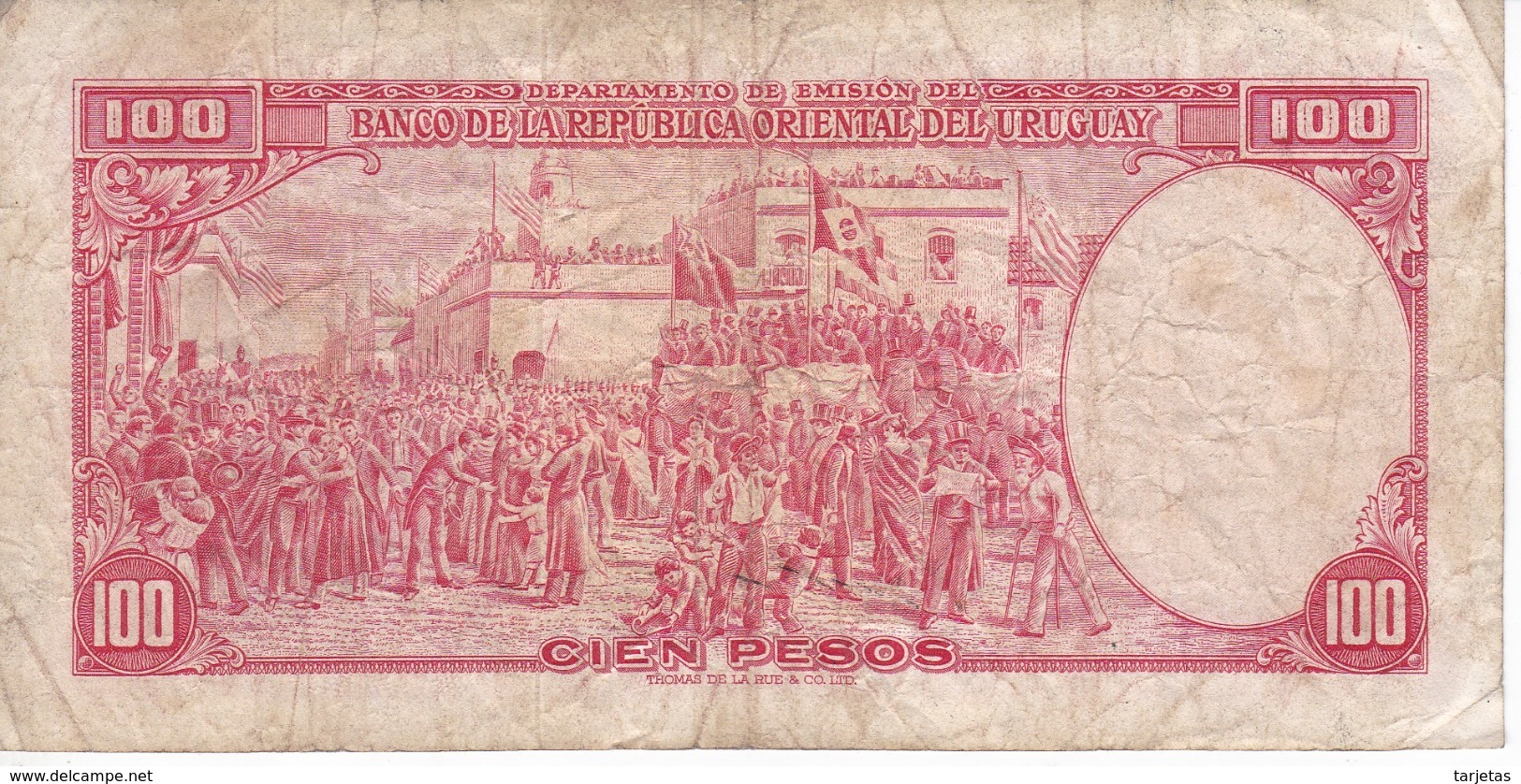 BILLETE DE URUGUAY DE 100 PESOS DEL AÑO 1939  (BANKNOTE) - Uruguay