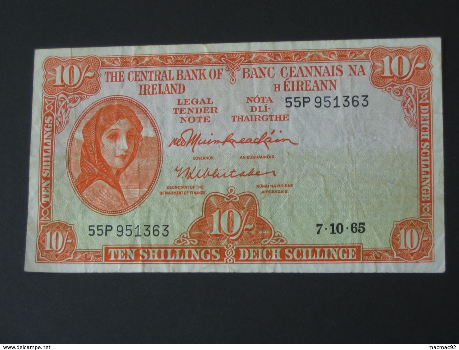 10 Ten Shilling 1965 - IRLANDE - The Central Bank Of Ireland  **** EN  ACHAT IMMEDIAT  **** - Irland