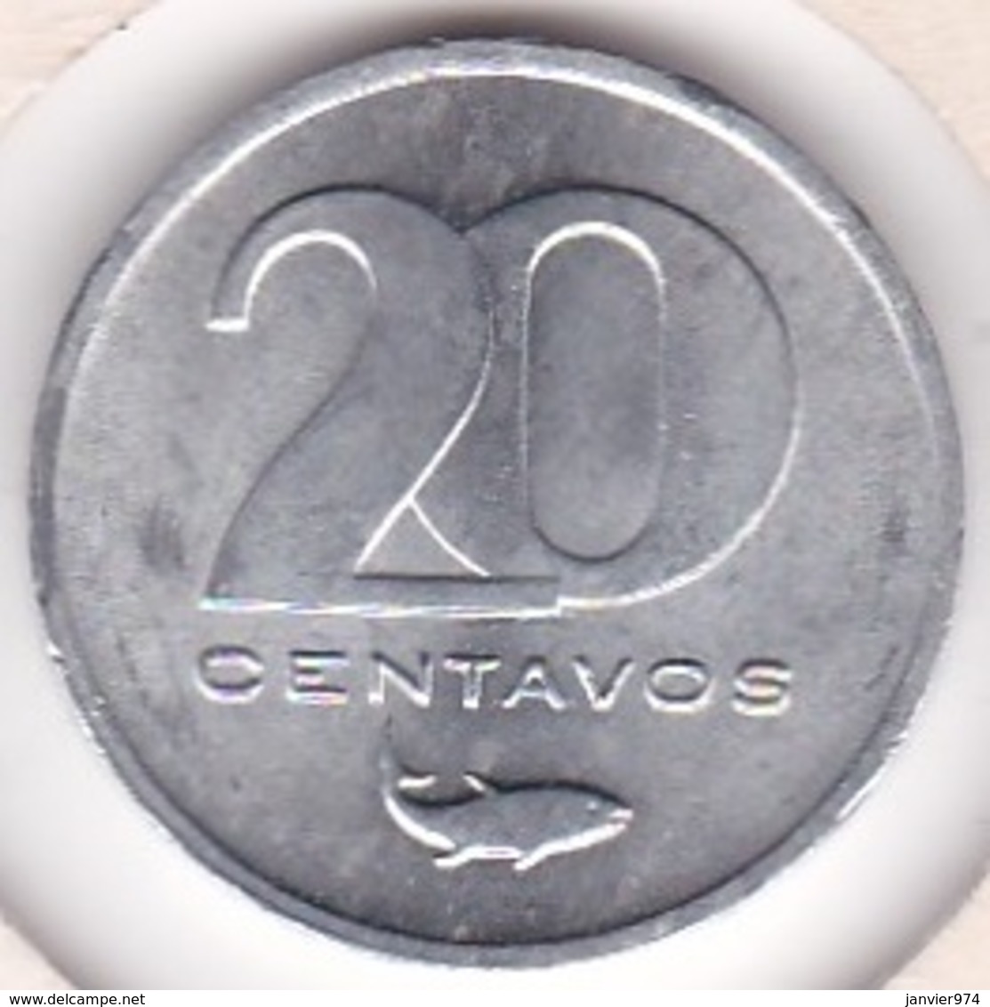 Cap-Vert. 20 Centavos 1977. Poisson , En Aluminium. KM# 15 - Kaapverdische Eilanden