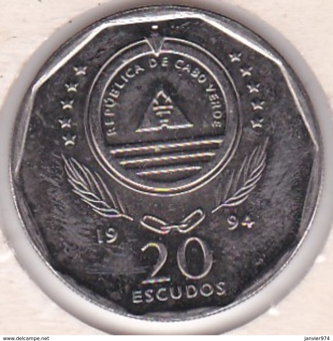 Cap-Vert 20 Escudos 1994 ALCATRAZ/ Oiseau - Fou Brun. KM# 30 - Cap Vert