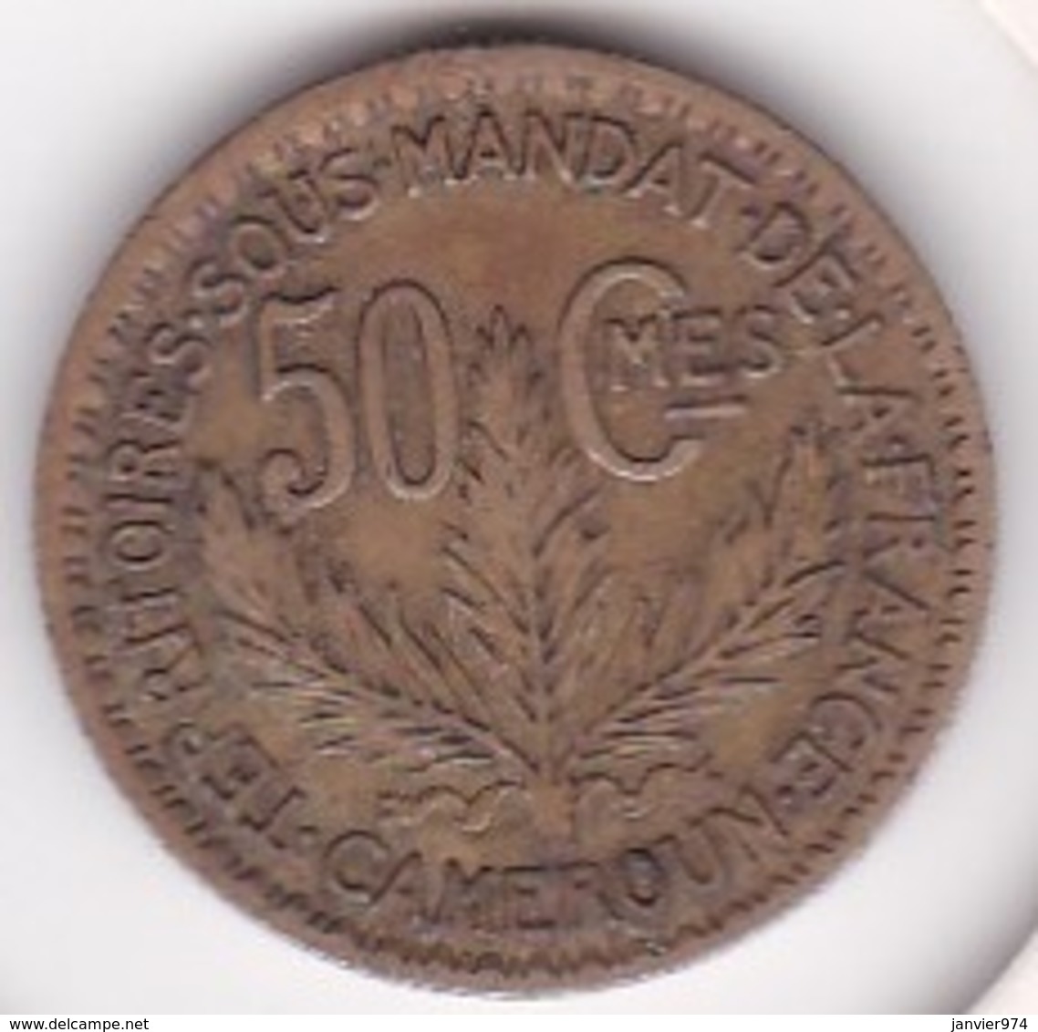 Territoire Sous Mandat De La France. Cameroun. 50 Centimes 1925. Lec 3 - Cameroun