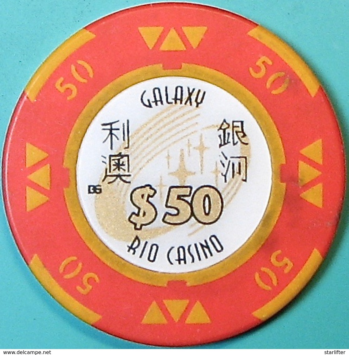 HK$50 Casino Chip. Galaxy Rio, Macau. Q04. - Casino
