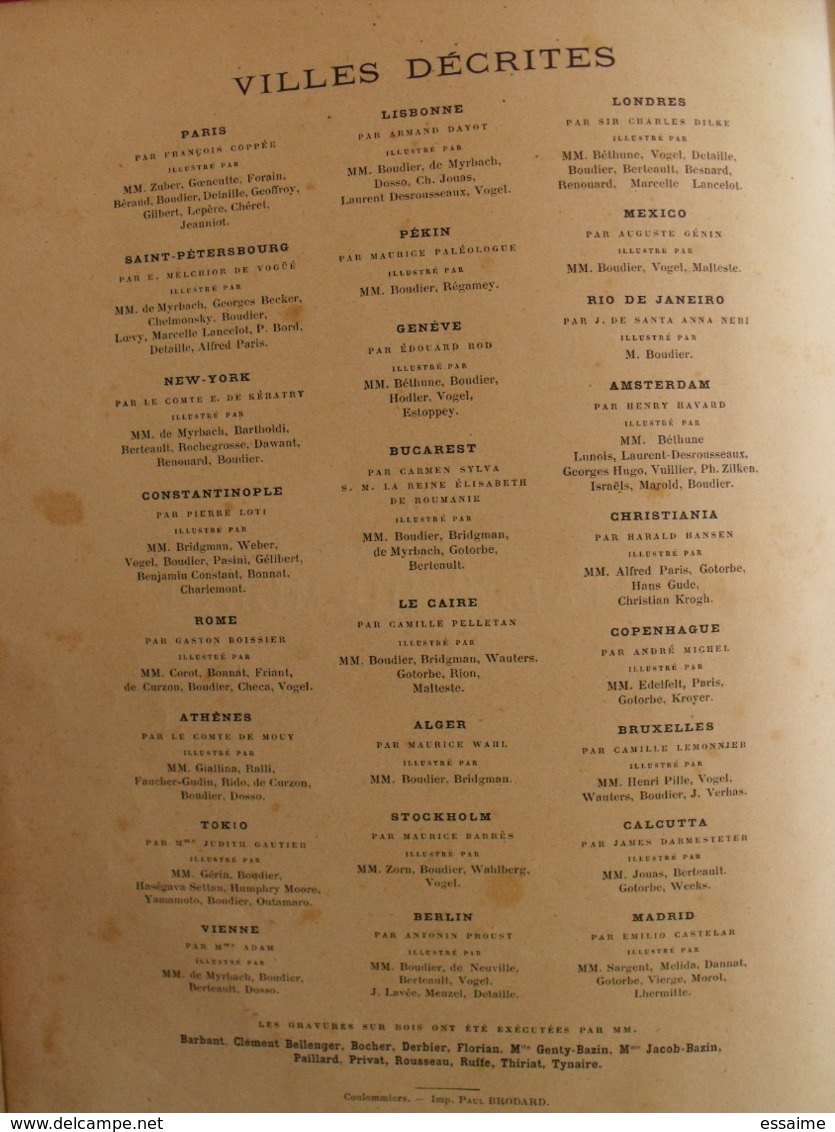 Les Capitales Du Monde. Hachette 1900. Calcutta Paris Tokio Pékin Christiania Madrid Constantinople... - 1801-1900