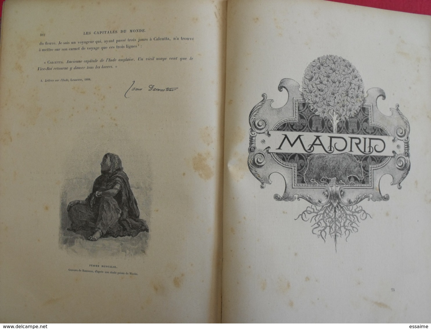 les capitales du monde. hachette 1900. calcutta paris tokio pékin christiania madrid constantinople...