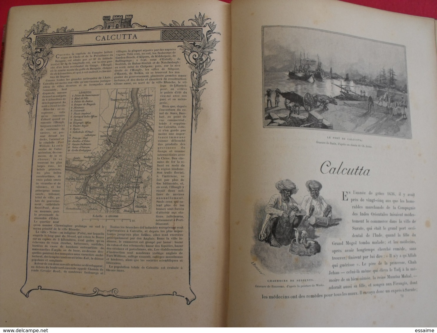 les capitales du monde. hachette 1900. calcutta paris tokio pékin christiania madrid constantinople...