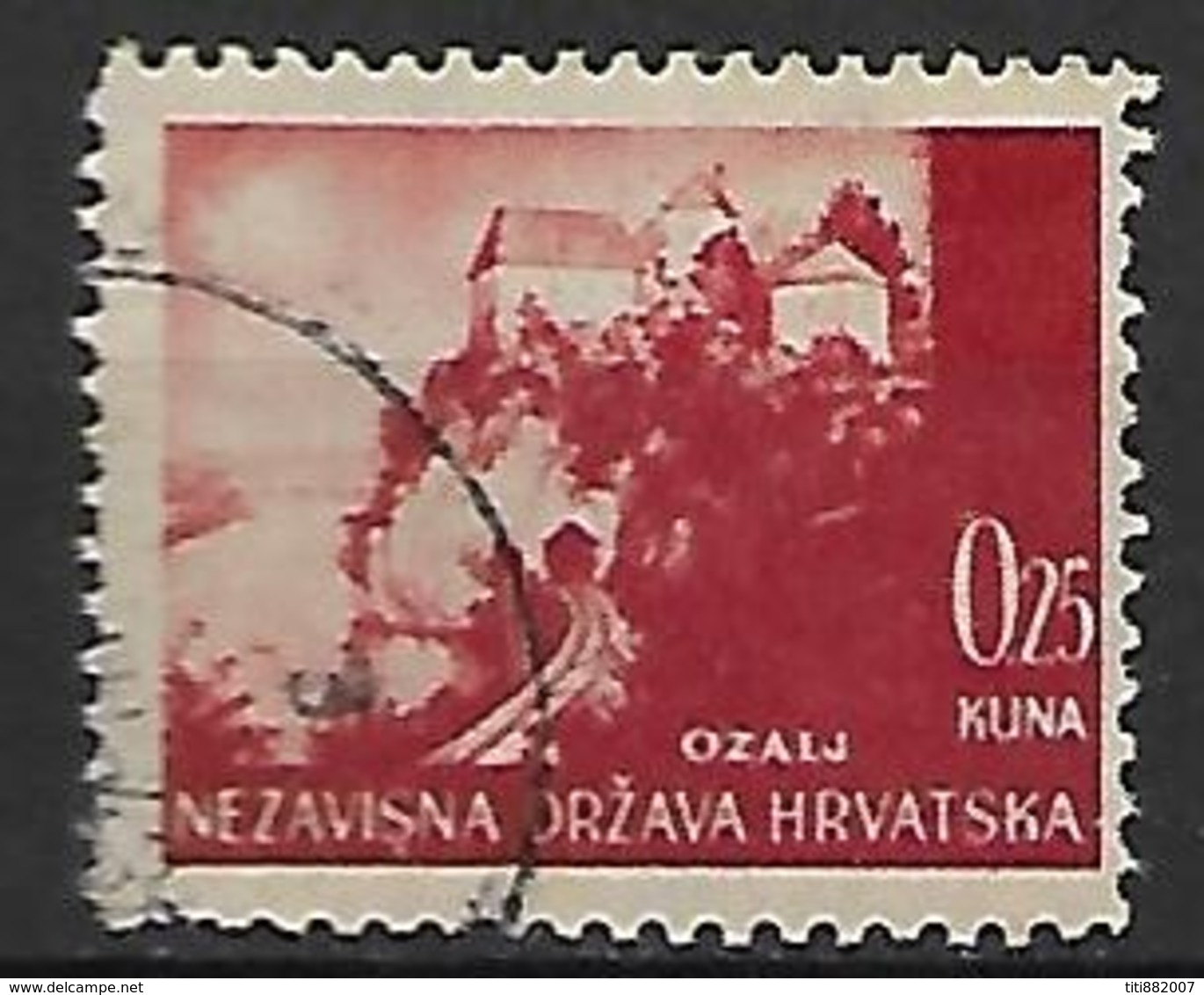 CROATIE   -    1941 .   Y&T N° 32 Oblitéré .  Ozalj. - Croatia