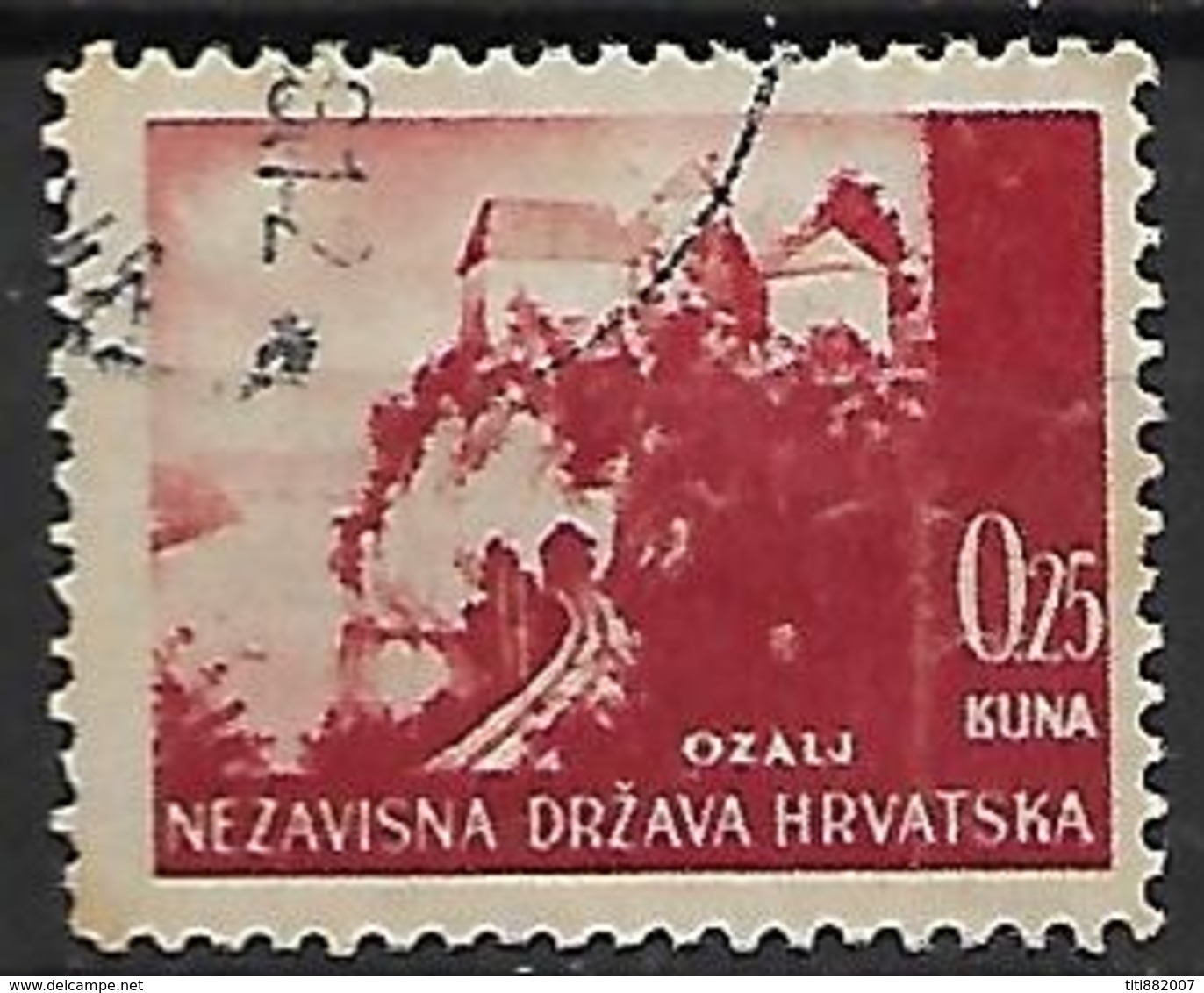 CROATIE   -    1941 .   Y&T N° 32 Oblitéré .  Ozalj. - Croatie